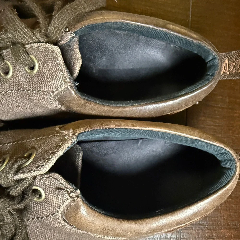 Dr. Martens Joseph Brown Canvas Leather Low Top‎ Sneakers Mens 9 Womens 10 42 EU